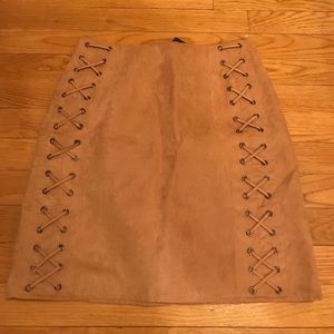 Missguided eyelet lace up mini skirt